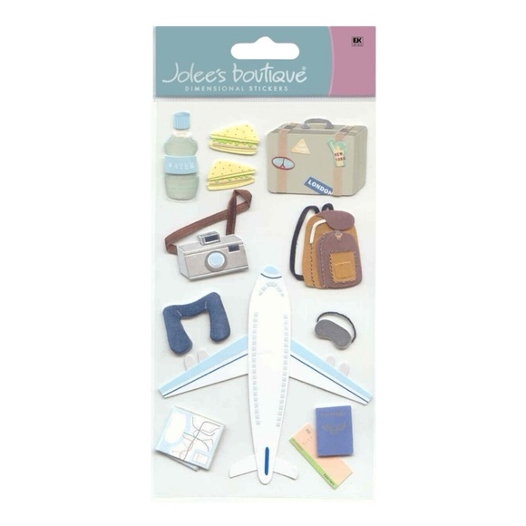 JOLEE’S BOUTIQUE DIMENSIONAL STICKERS PLANE TRIP - BRAND NEW - Picture 2 of 2